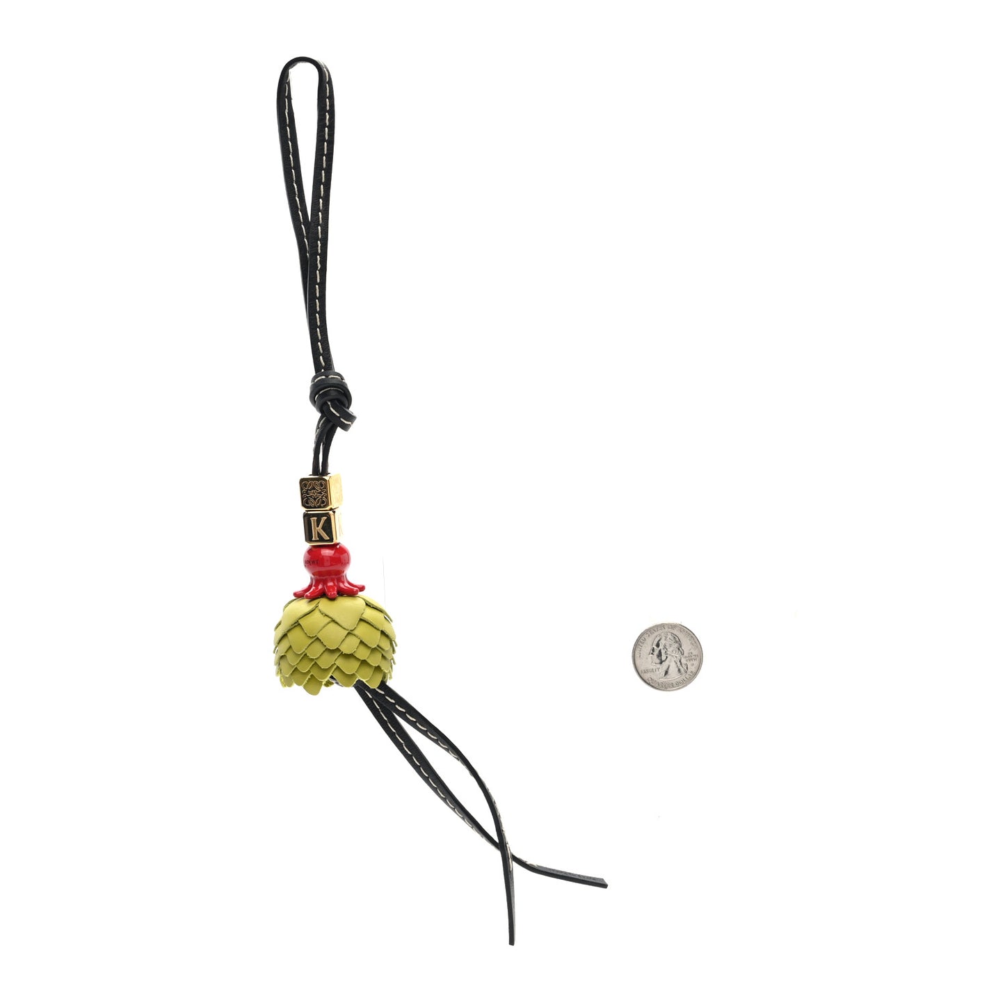 Calfskin Dice Octopus Bag Charm Black Green