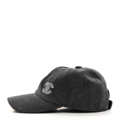 Chanel Cotton Sequin CC Cap Hat Black 4 of 9