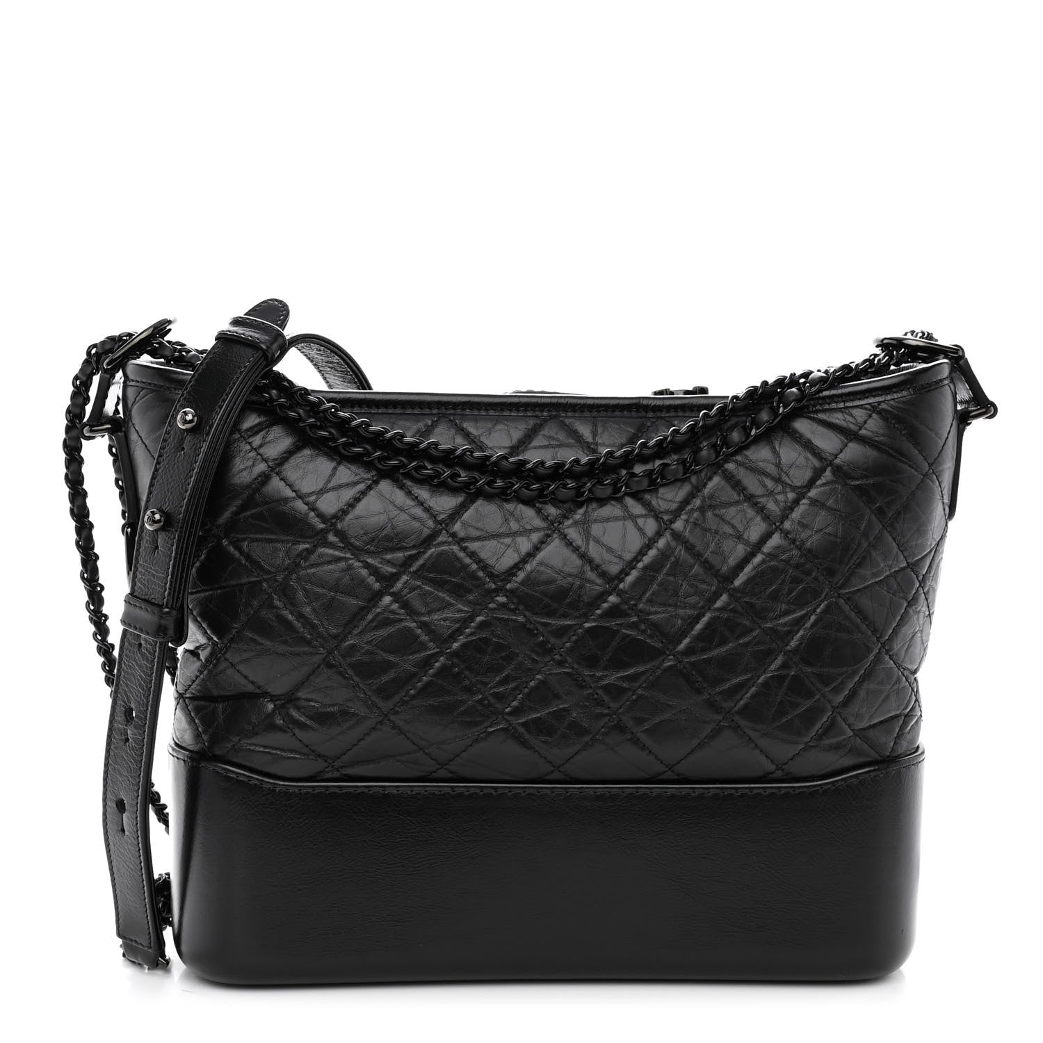 Chanel Aged Calfskin Quilted Medium Gabrielle Hobo So Black 1 of 9