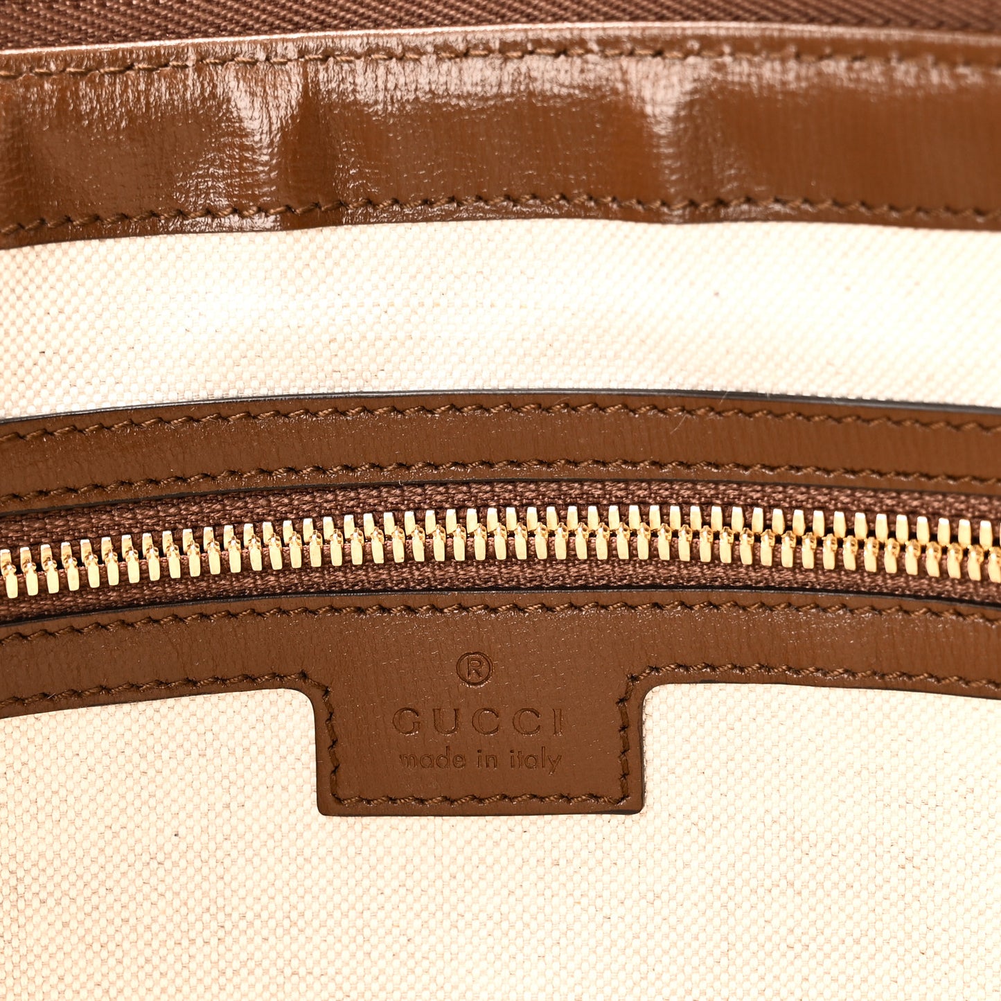 GG Supreme Monogram Azalea Calfskin Retro Interlocking G Wristlet Messenger Bag Beige Ebony Brown Sugar