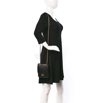 Chanel Aged Calfskin Quilted 2.55 Reissue Mini North South Flap Black 2 of 9