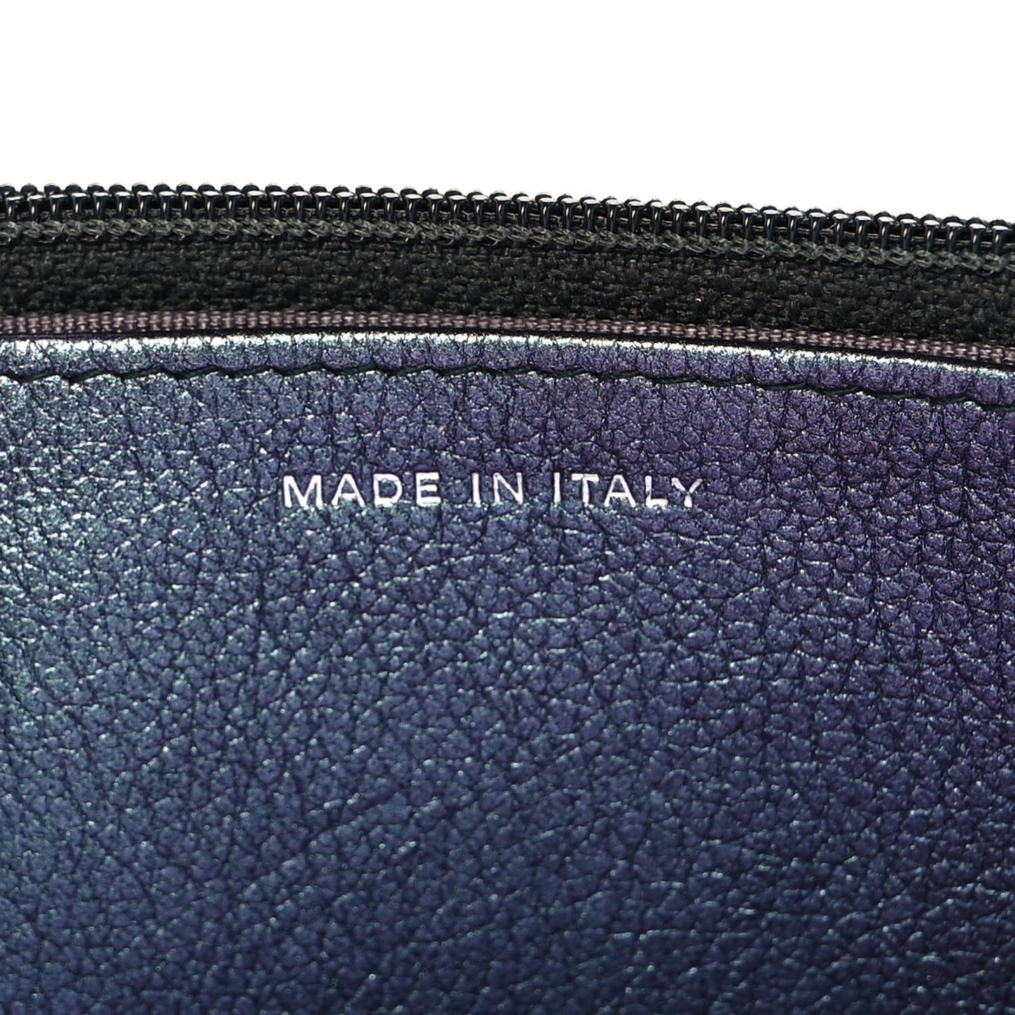 Iridescent Goatskin Quilted Wallet On Chain WOC Purple