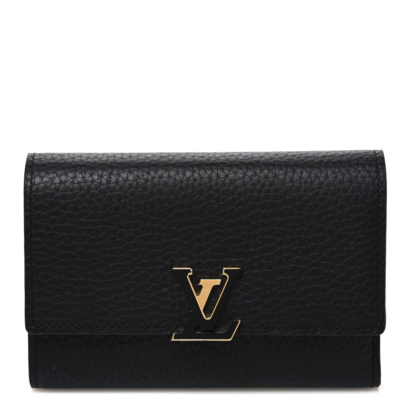 Taurillon Capucines Compact Wallet Black