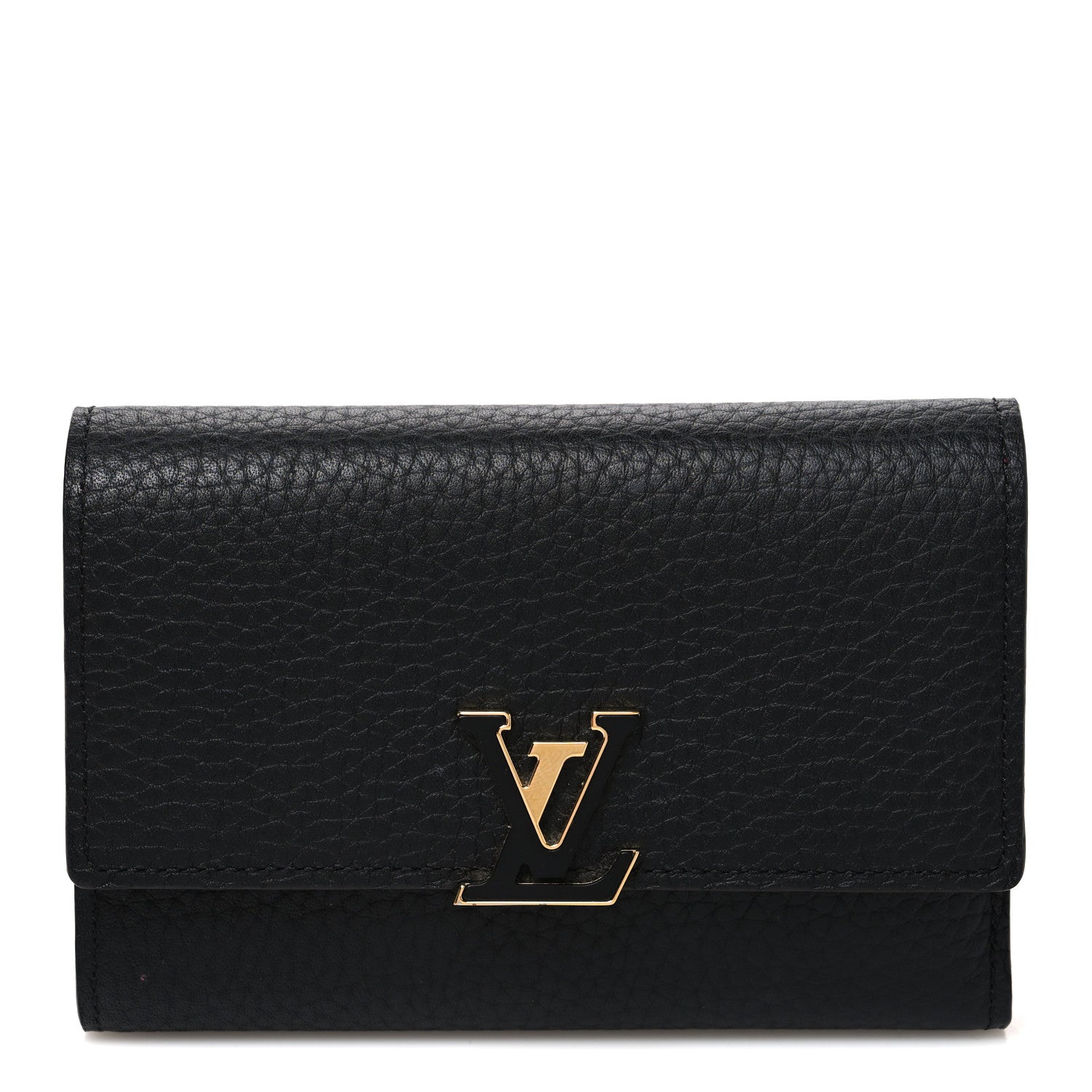 Louis Vuitton Taurillon Capucines Compact Wallet Black 1 of 7