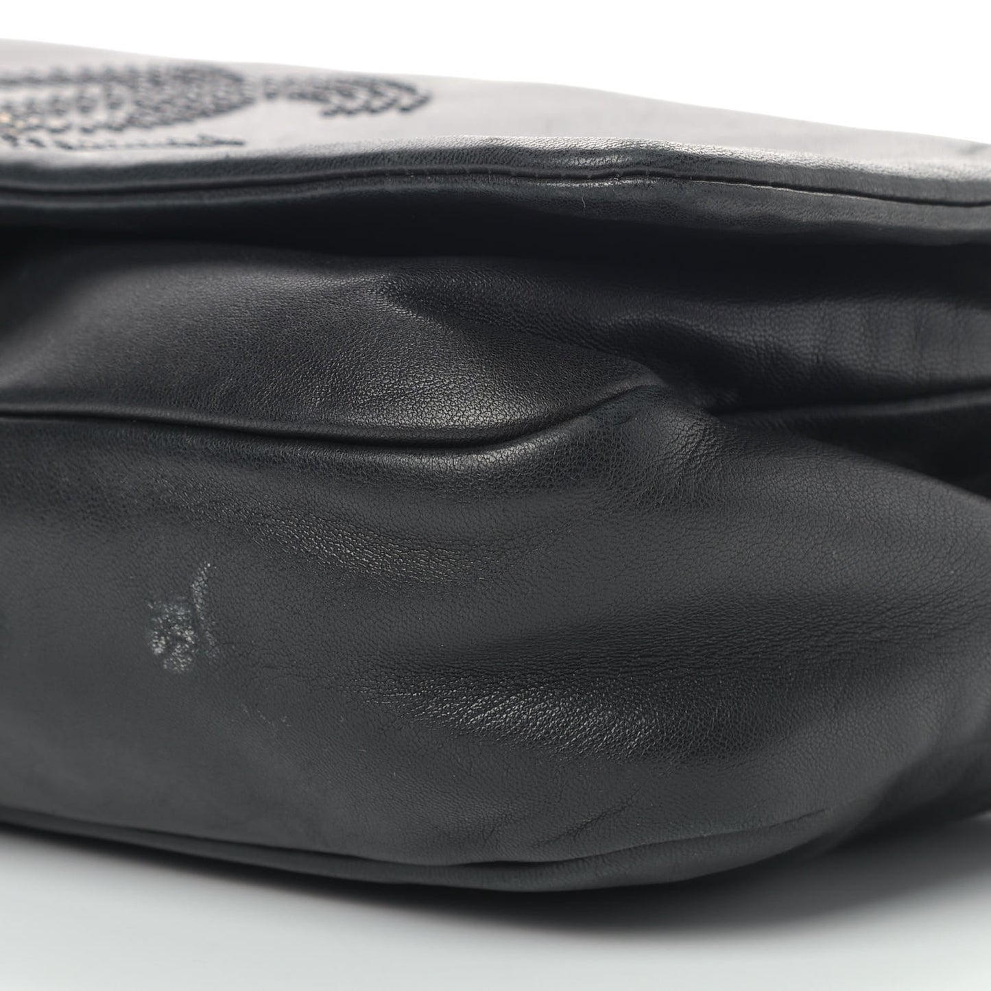 Lambskin Studded CC East West Flap Black