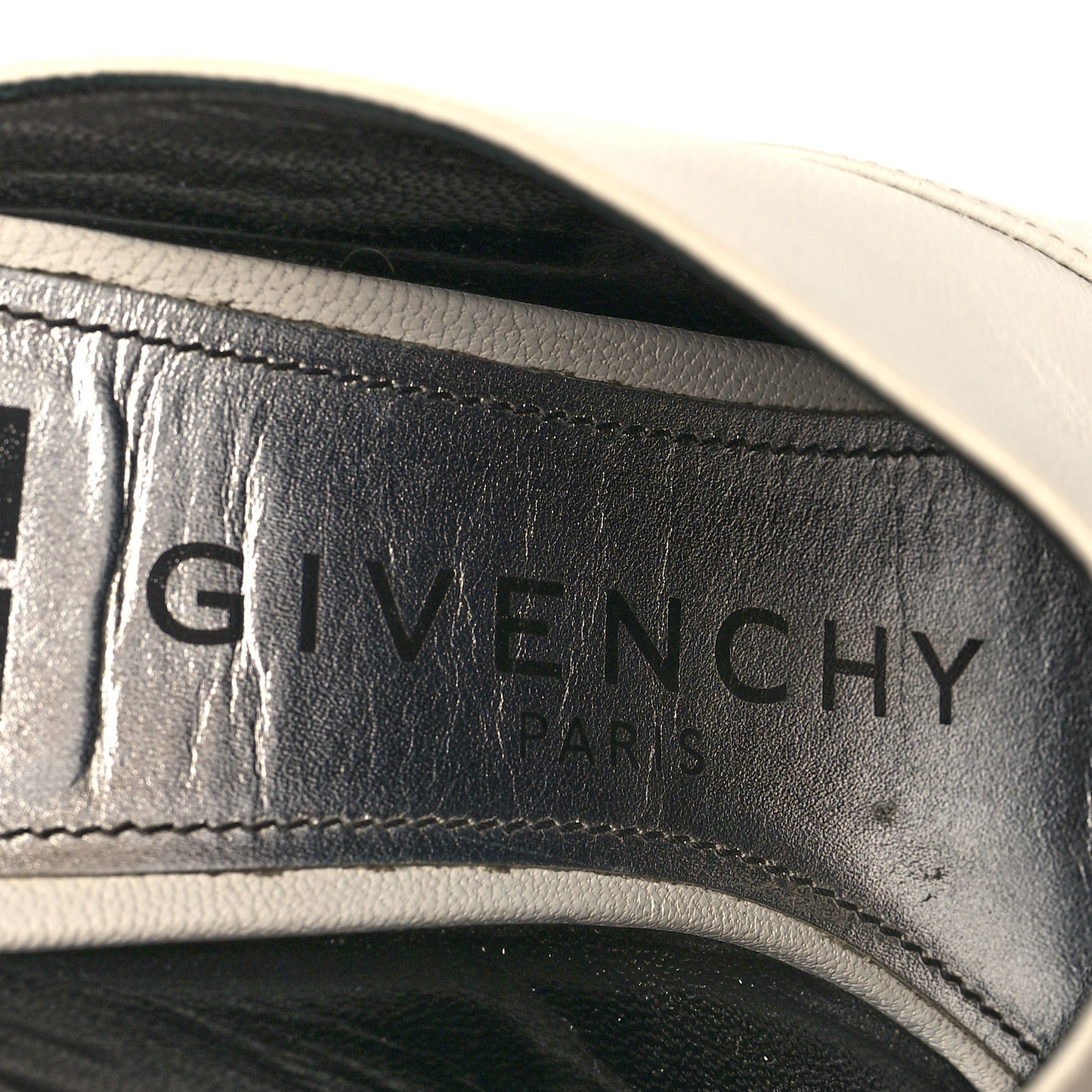 Grained Goatskin 4G Logo Mules 38 White