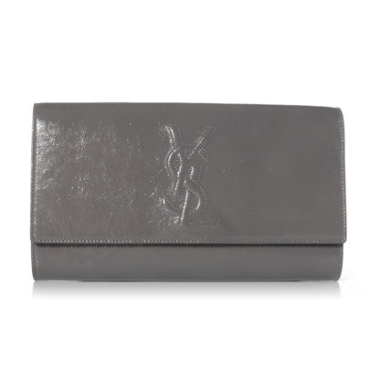 Saint Laurent Textured Patent Belle de Jour Clutch Grey 1 of 7