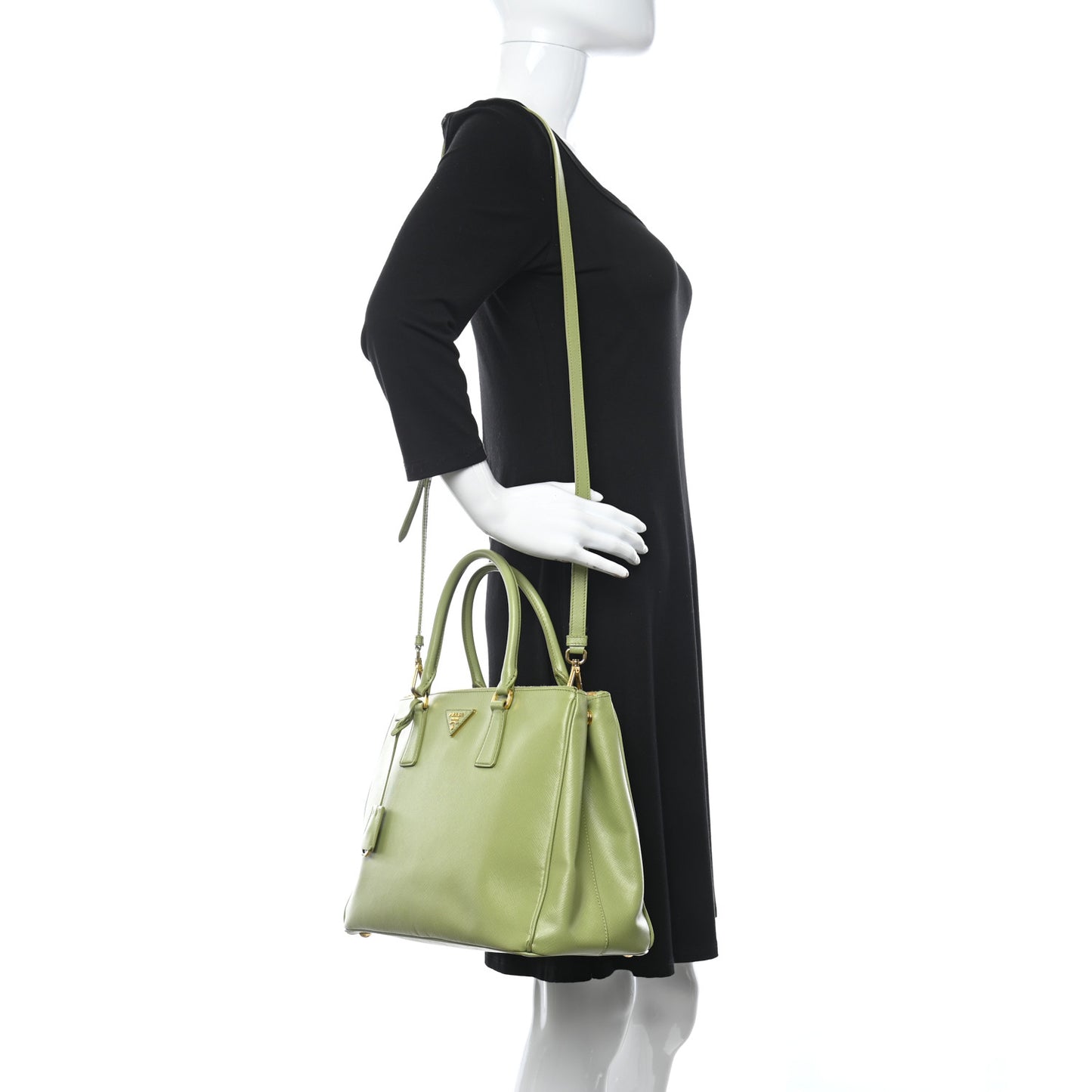 Saffiano Medium Double Zip Galleria Tote Prato