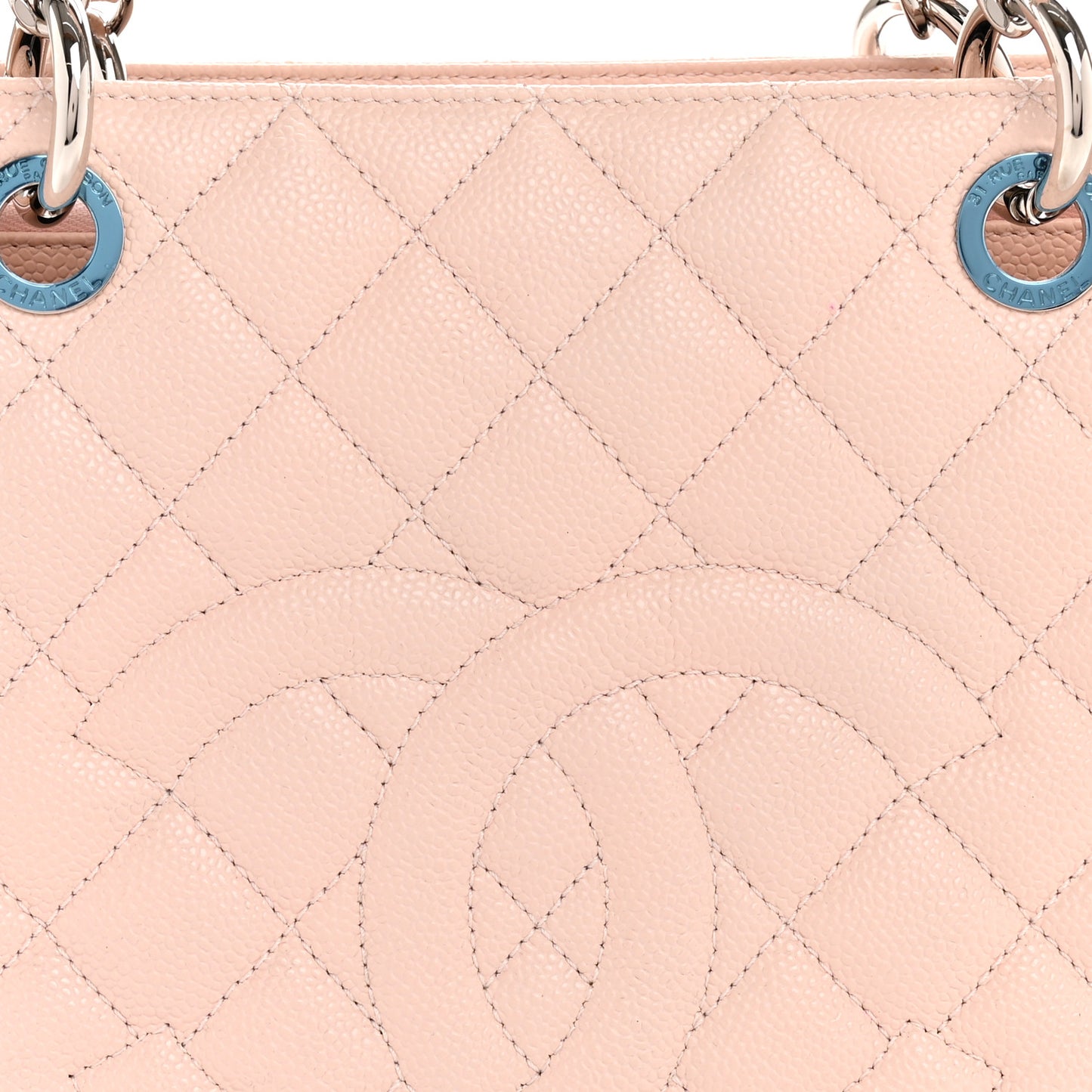 Caviar Quilted Grand Shopping Tote GST Light Pink