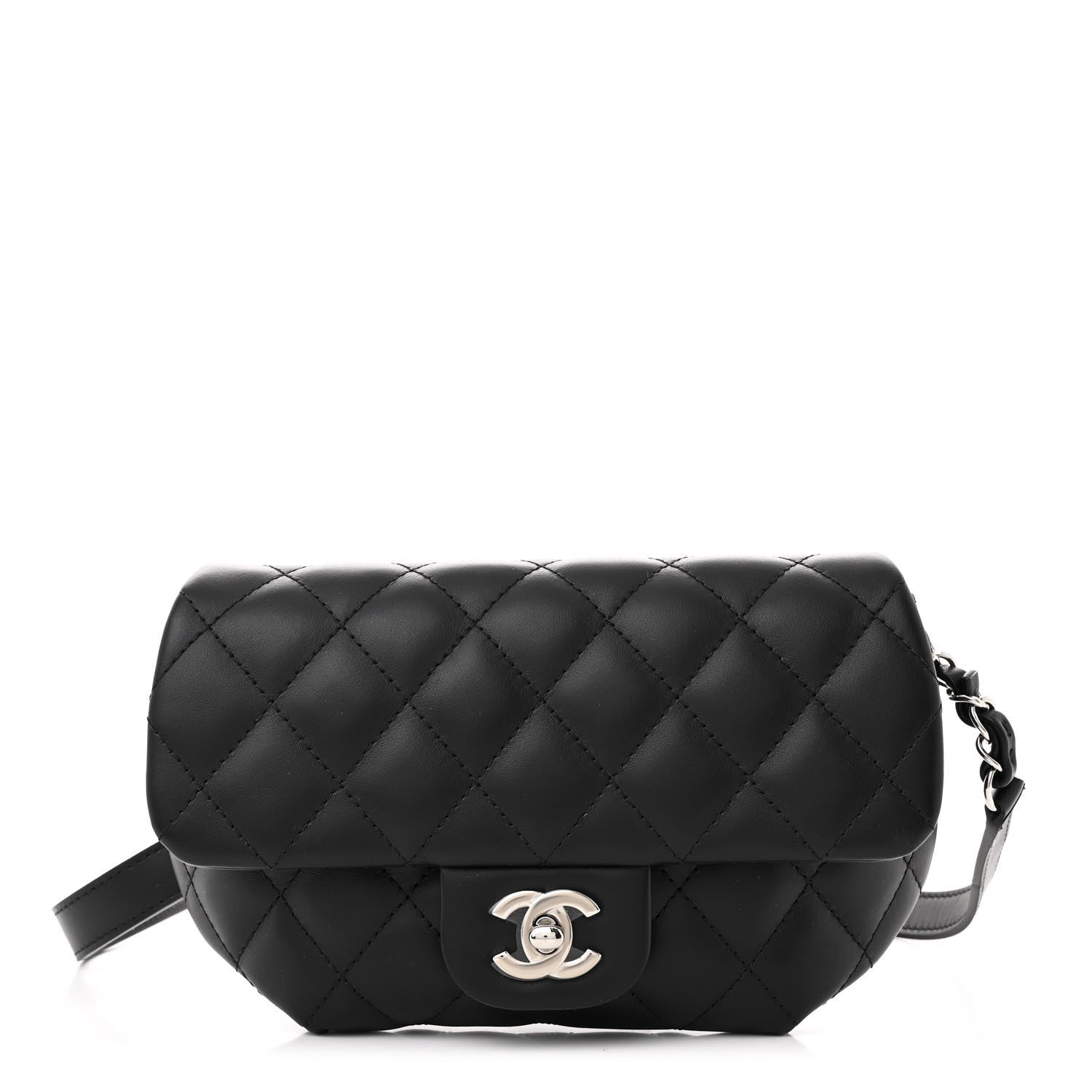 Chanel Calfskin Quilted CC Uniform Flap Belt Bag Black 1 of 11