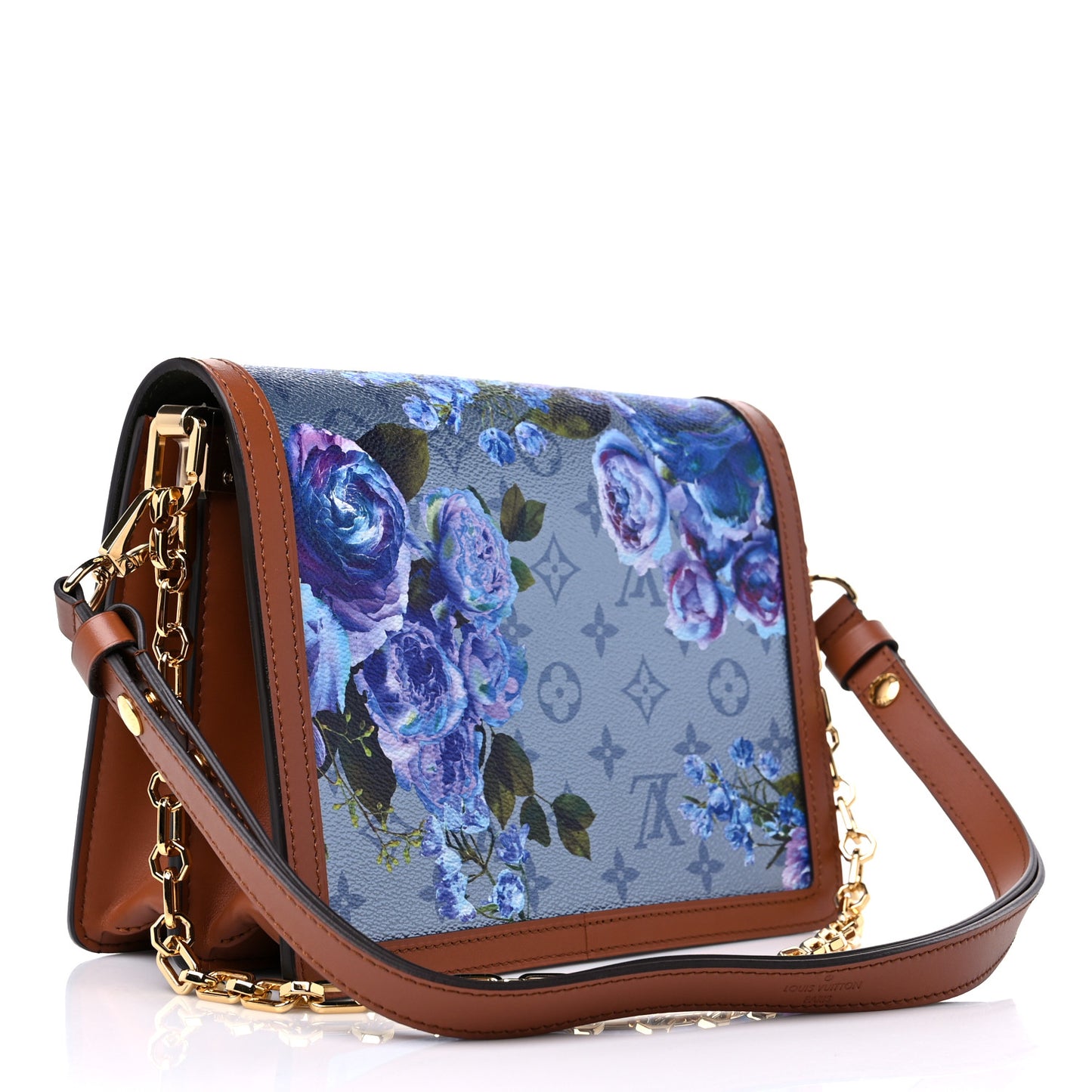 Metallic Monogram LV Garden Dauphine MM Blue