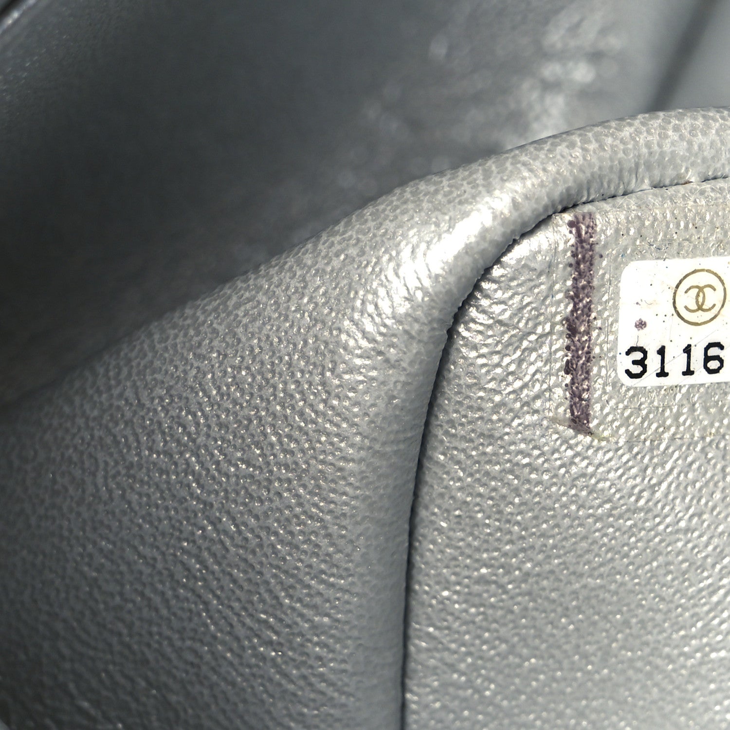 Chanel Metallic Lambskin Quilted Mini Square Flap Silver 8 of 11