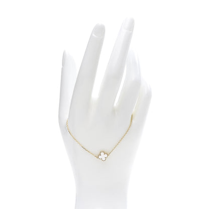 Van Cleef & Arpels 18K Yellow Gold Mother of Pearl Sweet Alhambra Bracelet 2 of 7