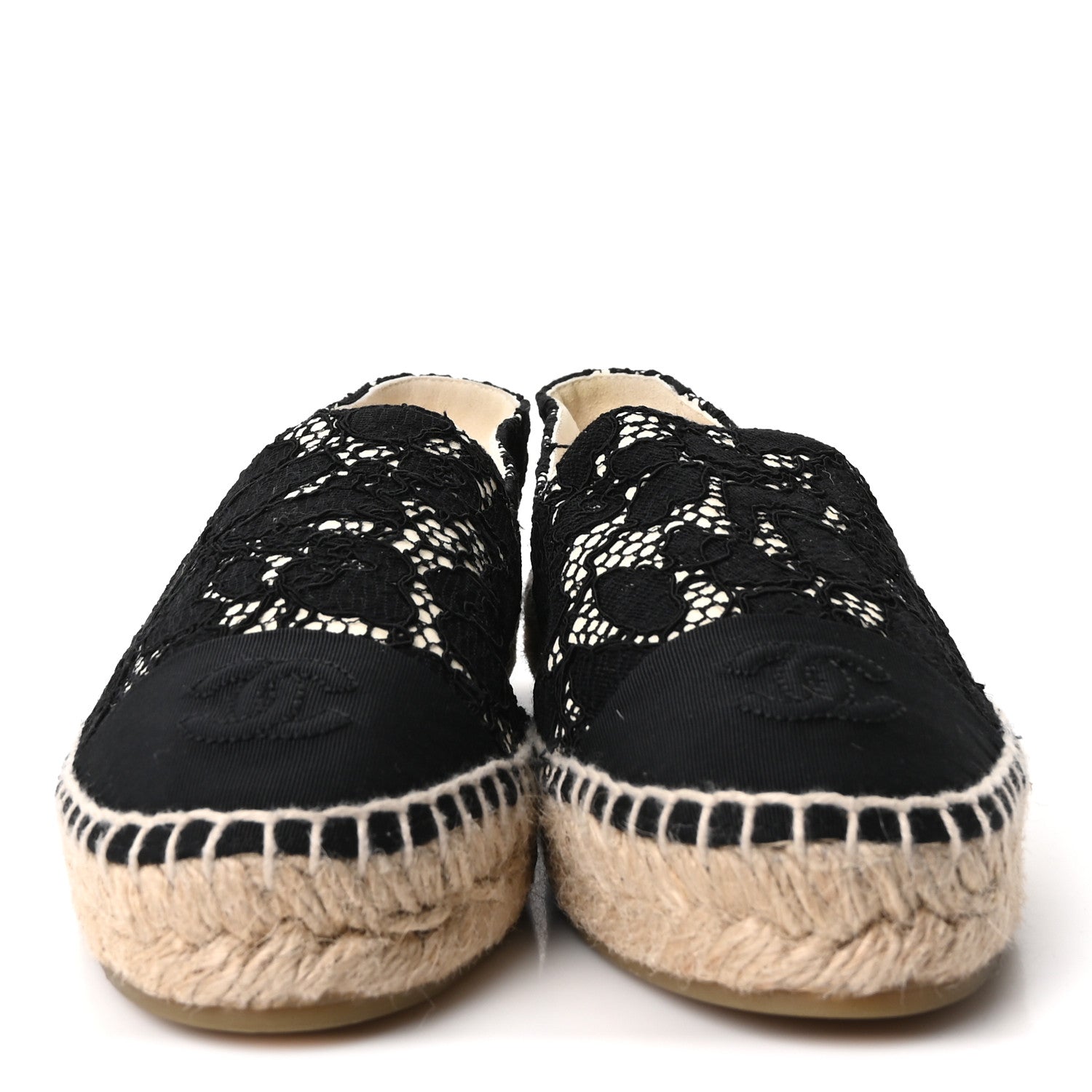 Chanel Lace CC Espadrilles 36 Black 3 of 9