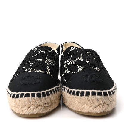 Chanel Lace CC Espadrilles 36 Black 3 of 9