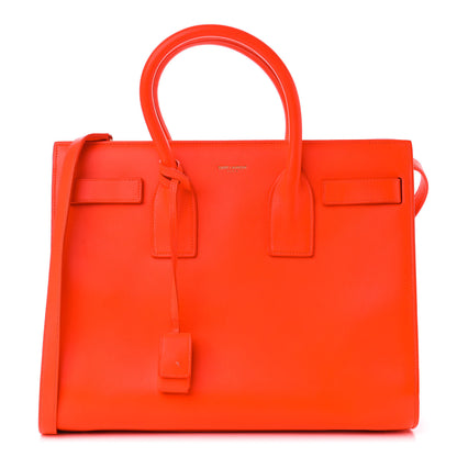 Saint Laurent Calfskin Small Sac De Jour Neon Orange 1 of 5