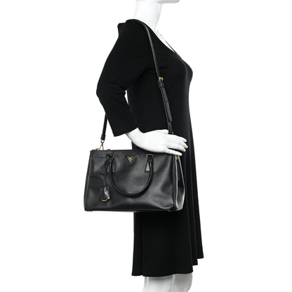 Prada Saffiano Medium Galleria Double Zip Tote Black 2 of 9