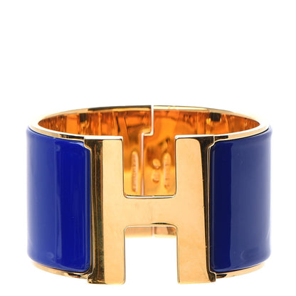 Hermes Enamel Extra Wide Clic Clac H Bracelet GM Bleu Electrique 1 of 4