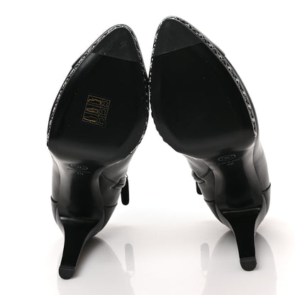 Chanel Lambskin CC Platform Cap Toe Chain Ankle Boots 40 Black 5 of 8