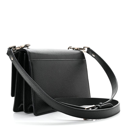 Saint Laurent Grained Calfskin Medium Monogram Sunset Satchel Black 2 of 9