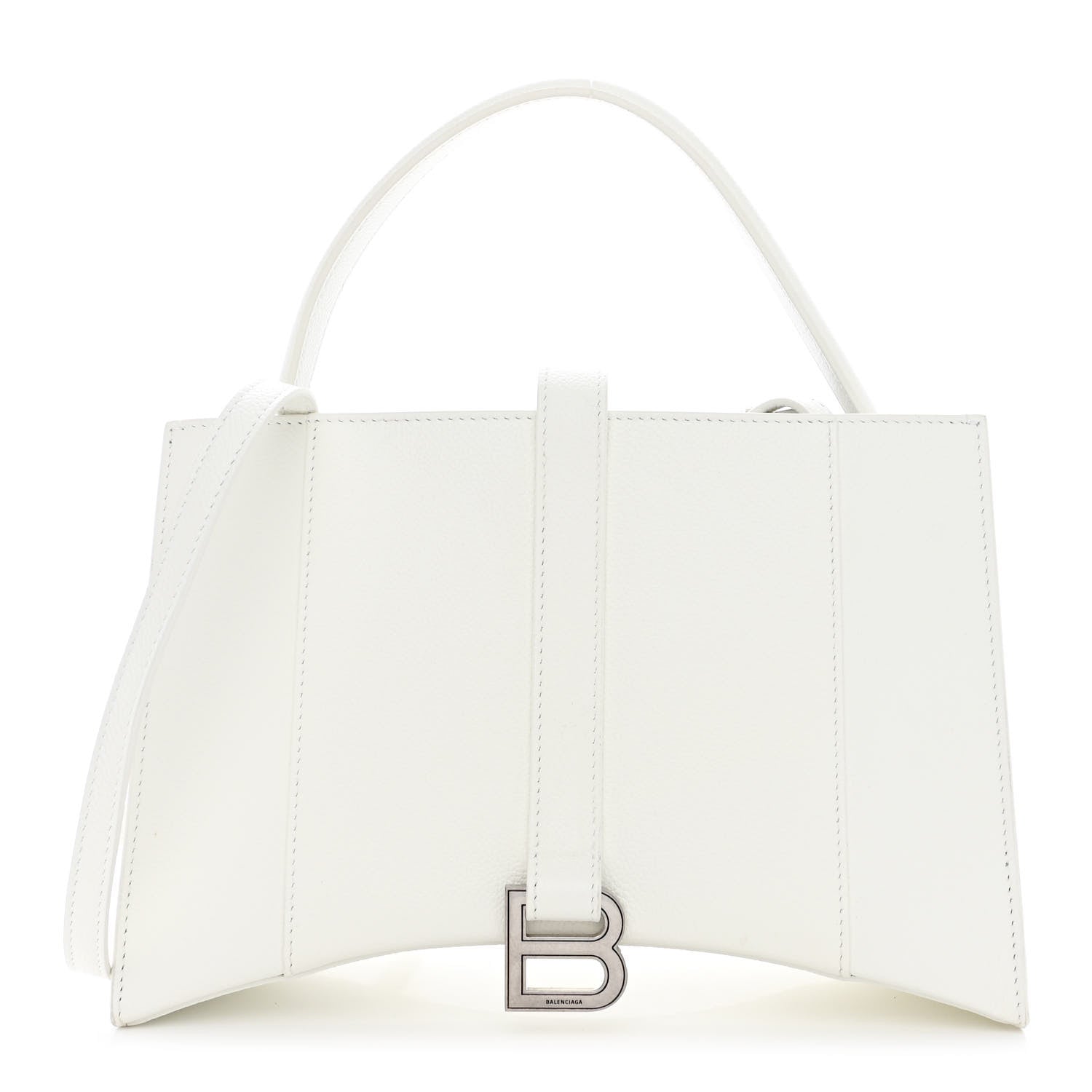 Balenciaga Grained Calfskin XS Hourglass East West Tote White 1 of 11