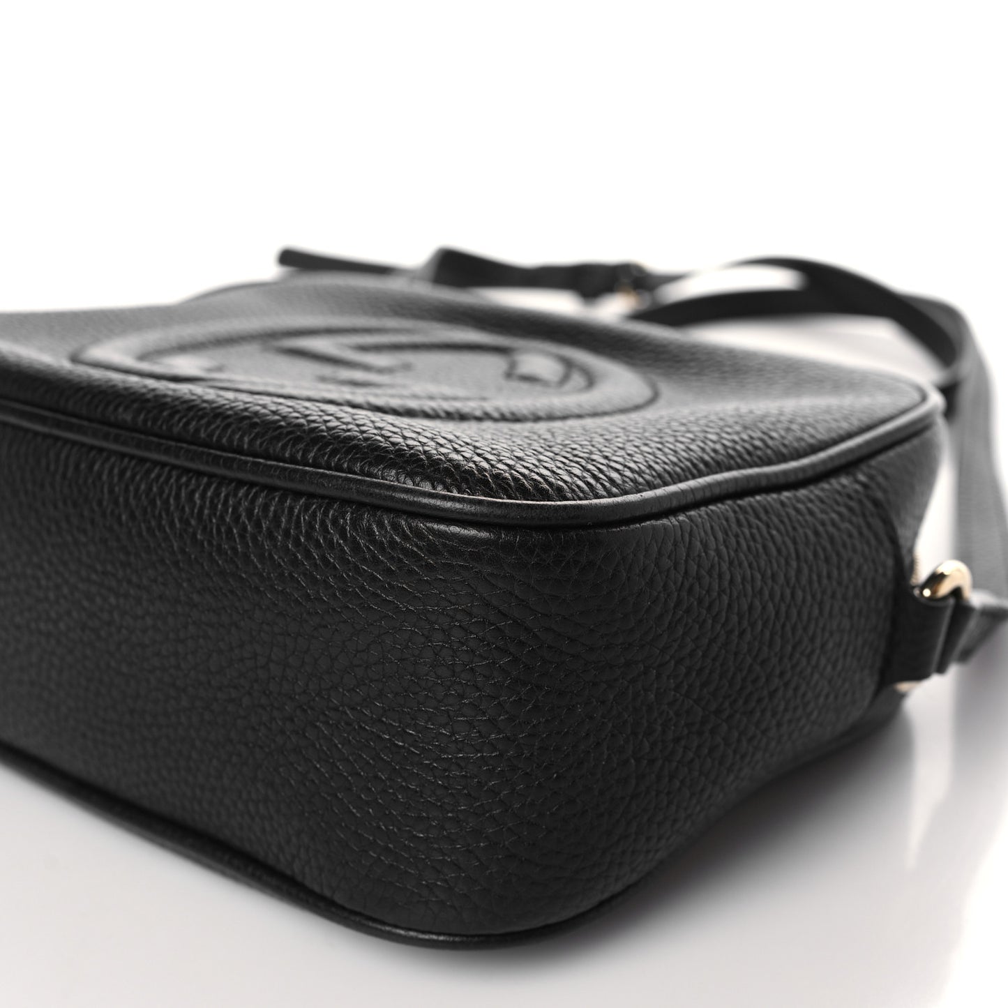 Pebbled Calfskin Small Soho Disco Bag Black