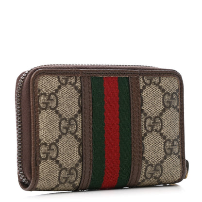 Gucci GG Supreme Web Ophidia Zip Around Card Case Brown 2 of 4