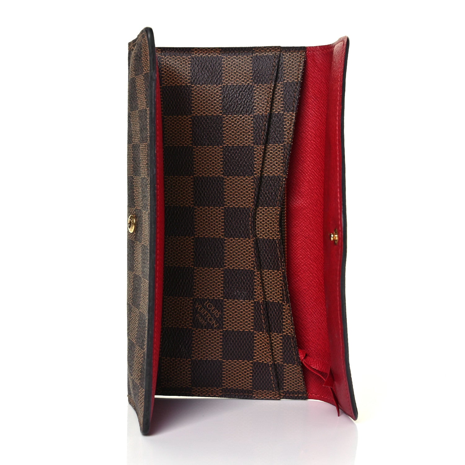 Louis Vuitton Damier Ebene Josephine Wallet Red 5 of 10
