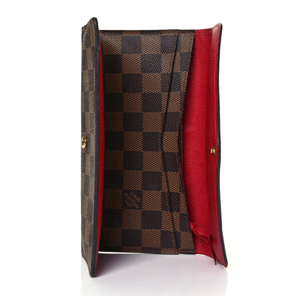 Louis Vuitton Damier Ebene Josephine Wallet Red 5 of 10