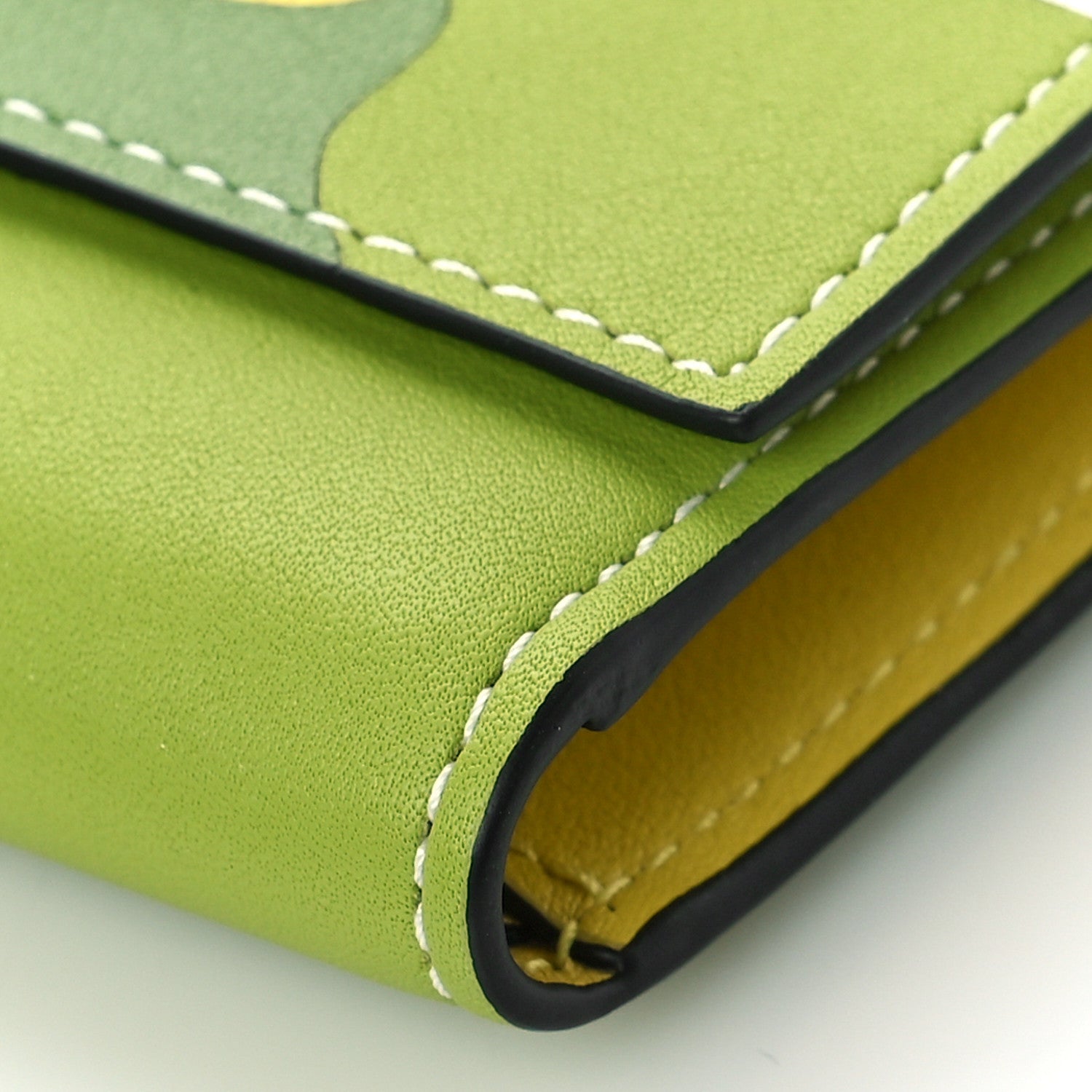 Loewe X SPIRITED AWAY Calfskin Otori-Sama Small Vertical Wallet Soft White Lemon Zest 8 of 9