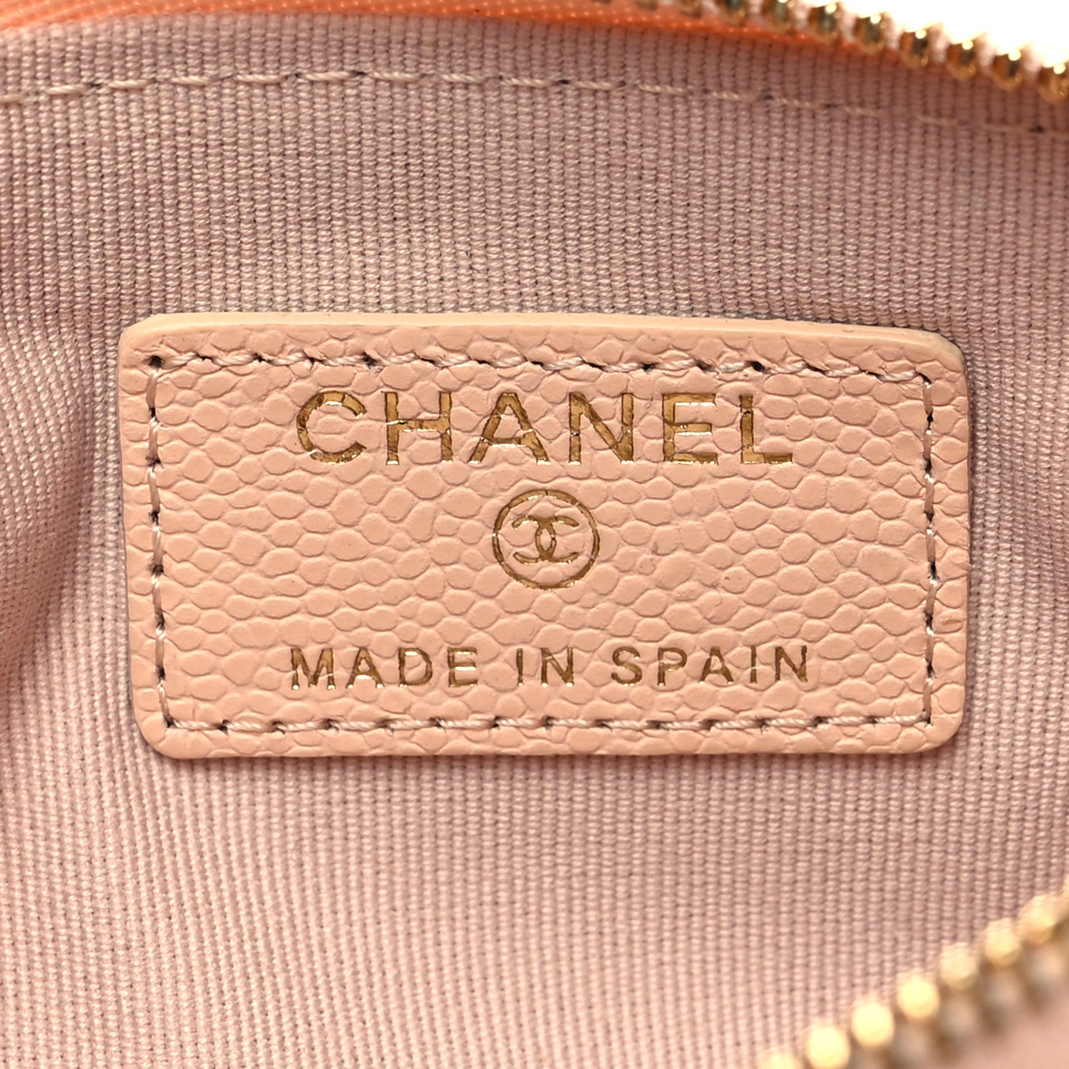 Chanel Caviar Quilted Small Cosmetic Case Light Beige 6 of 10
