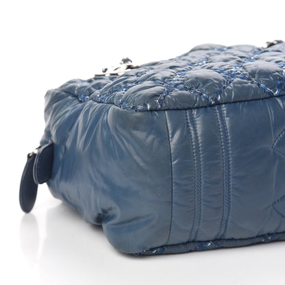 Chanel Nylon Quilted Tweed Stitch Bubble Camera Case Blue 10 of 15