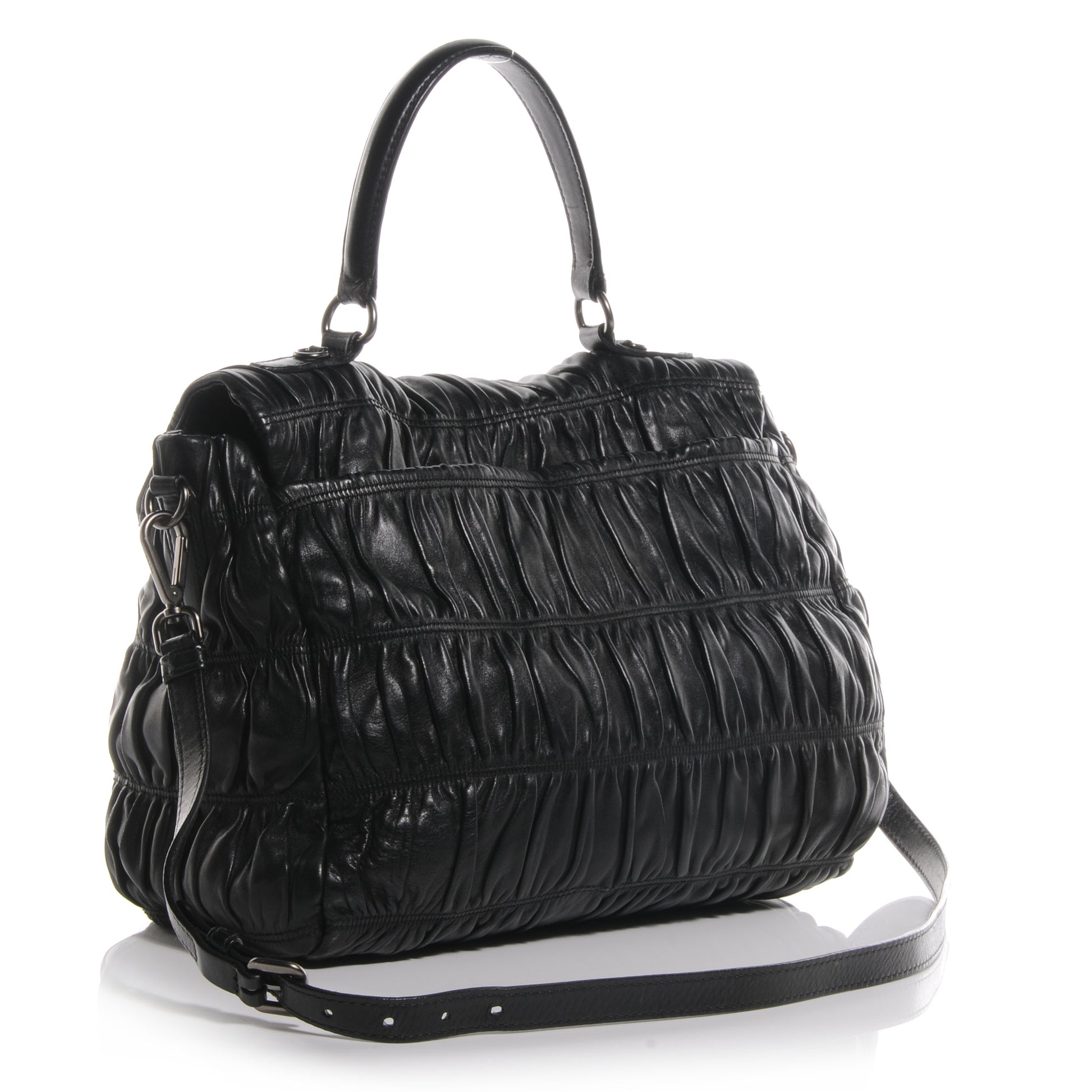 Prada Nappa Gaufre Flap Bag Black 3 of 11