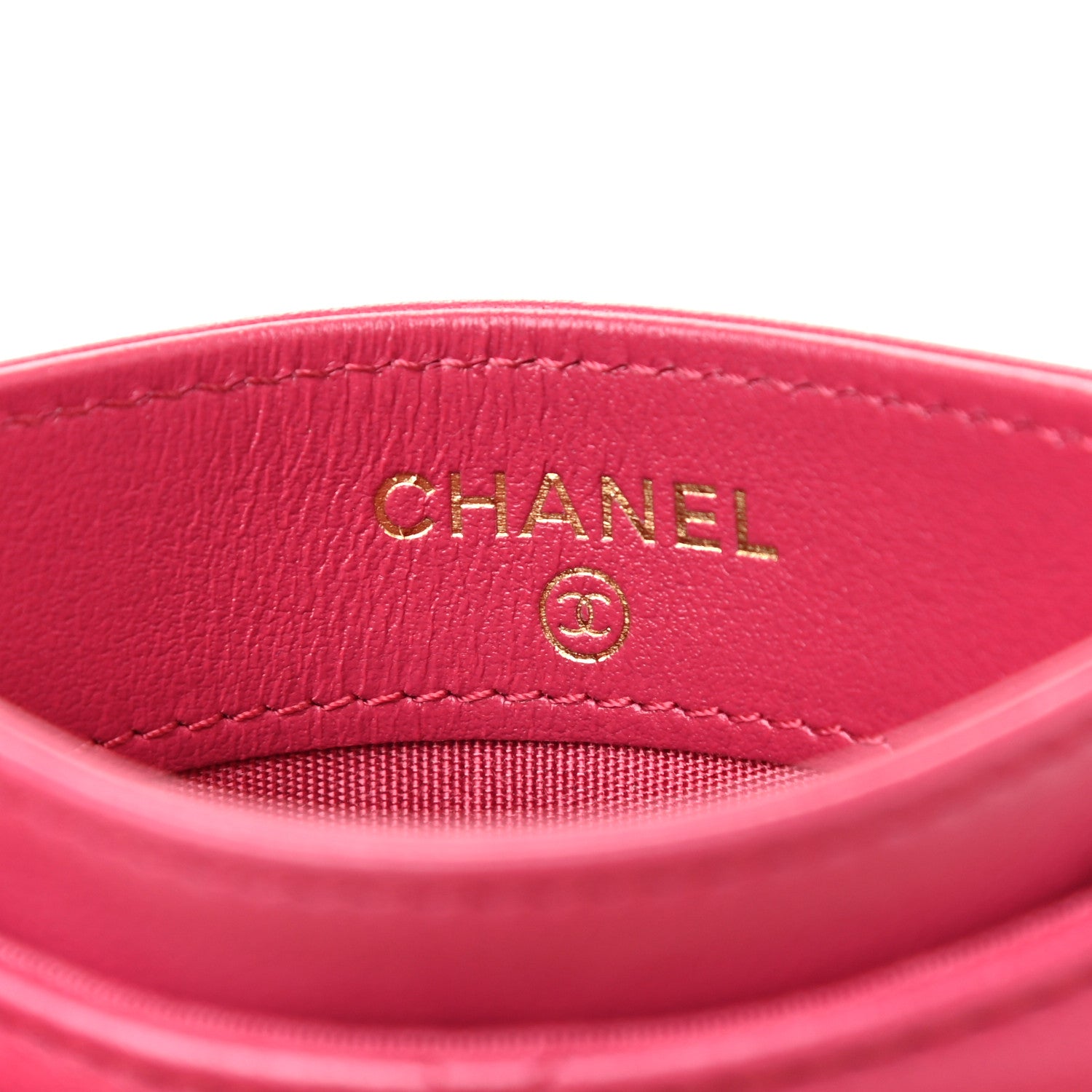 Chanel Lambskin Quilted Chanel 19 Card Holder Dark Pink 6 of 8