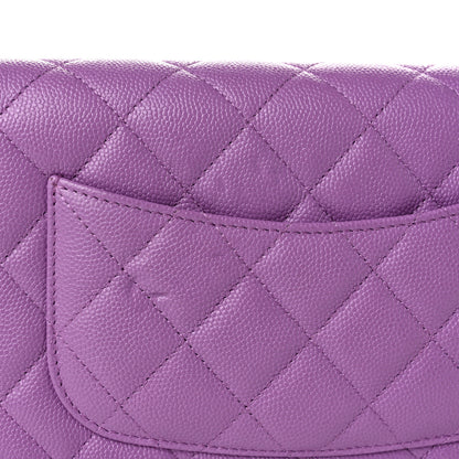 Chanel Caviar Quilted Wallet on Chain WOC Purple 12 of 13