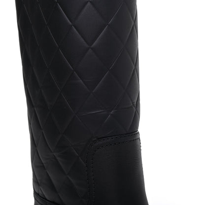 Chanel Oily Calfskin Quilted High Boots 38 Black 10 of 10