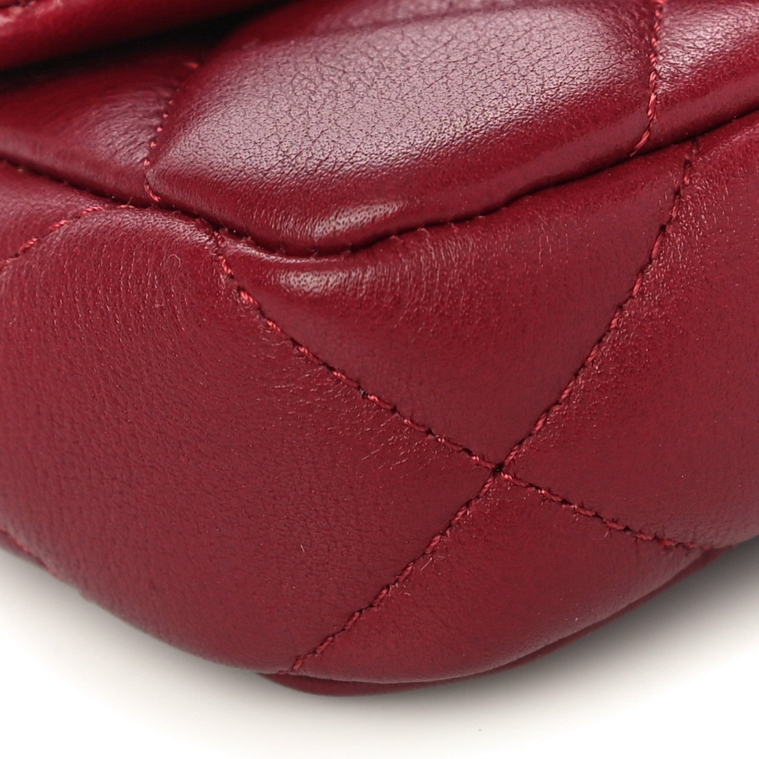 Chanel Calfskin Quilted Lady Handle Flap Card Holder With Chain Dark Pink 9 of 11