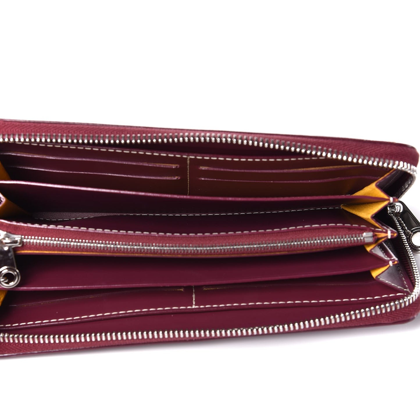 Goyardine Matignon Zip Around GM Wallet Burgundy