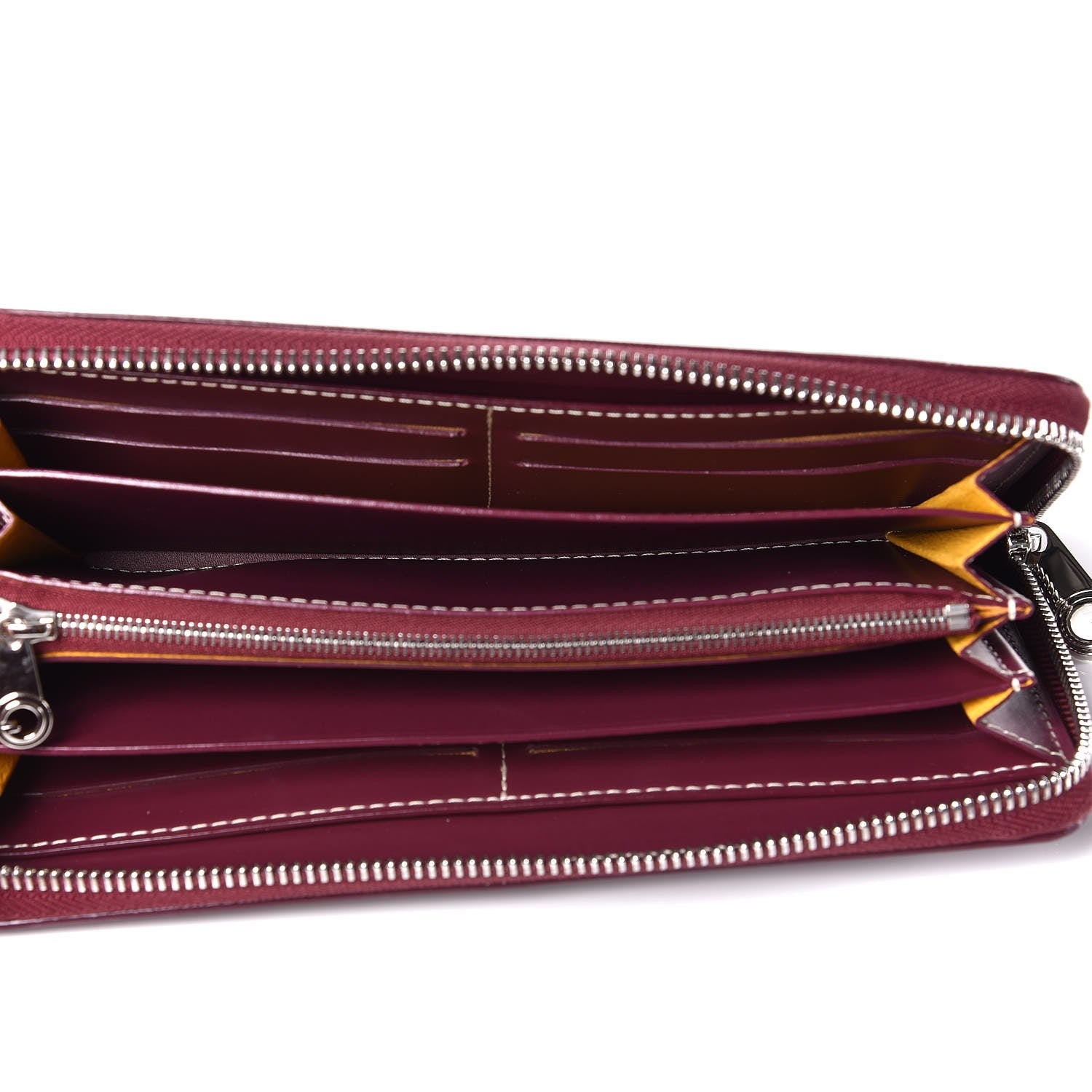 Goyard Goyardine Matignon Zip Around GM Wallet Burgundy 5 of 7