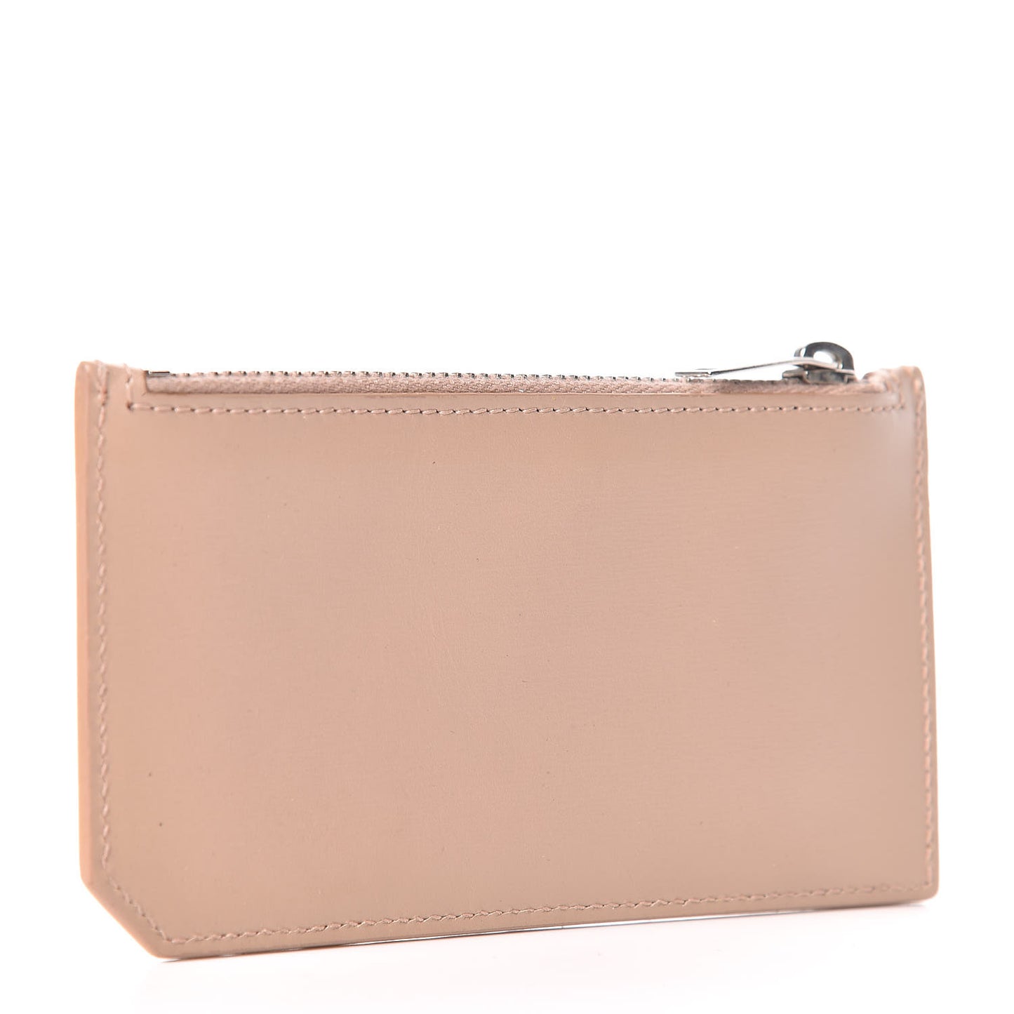 Grained Calfskin 5 Fragments Zip Pouch Card Holder Nude Powder