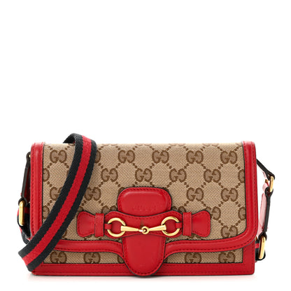 Gucci Monogram Lady Web Convertible Wallet Beige Hibiscus Red 1 of 16