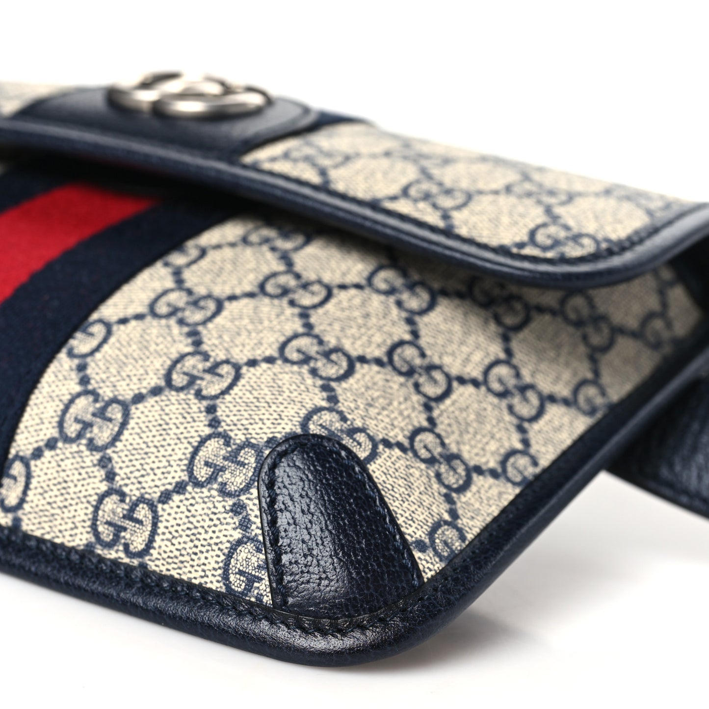 GG Supreme Monogram Web Small Ophidia Belt Bag 90 36 Beige Navy