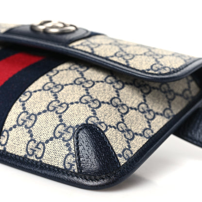 Gucci GG Supreme Monogram Web Small Ophidia Belt Bag 90 36 Beige Navy 9 of 9