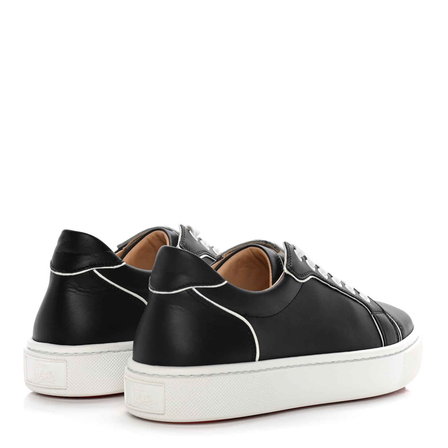 Calfskin Womens Vieirissima Flat Sneakers 39 Black White