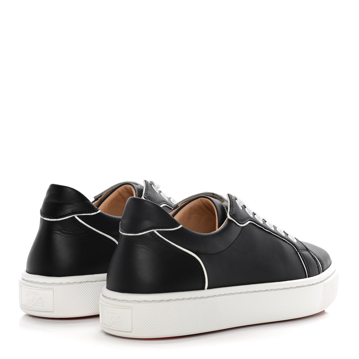 Christian Louboutin Calfskin Womens Vieirissima Flat Sneakers 39 Black White 4 of 11