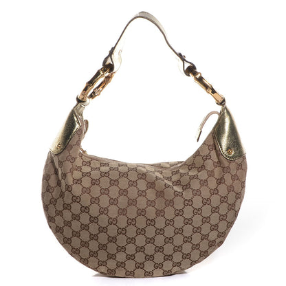 Gucci Monogram Bamboo Ring Hobo Gold 1 of 7