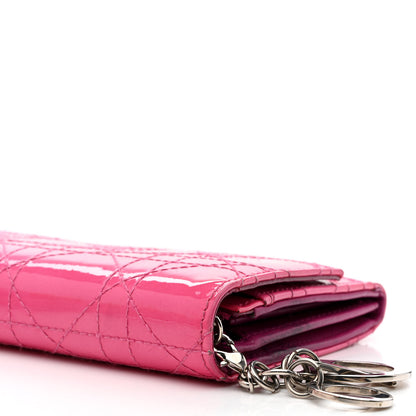 Christian Dior Patent Cannage Rendezvous Chain Wallet Pink 12 of 13