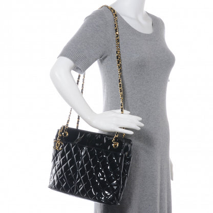 Chanel Patent Quilted CC Shoulder Bag Black 2 of 8
