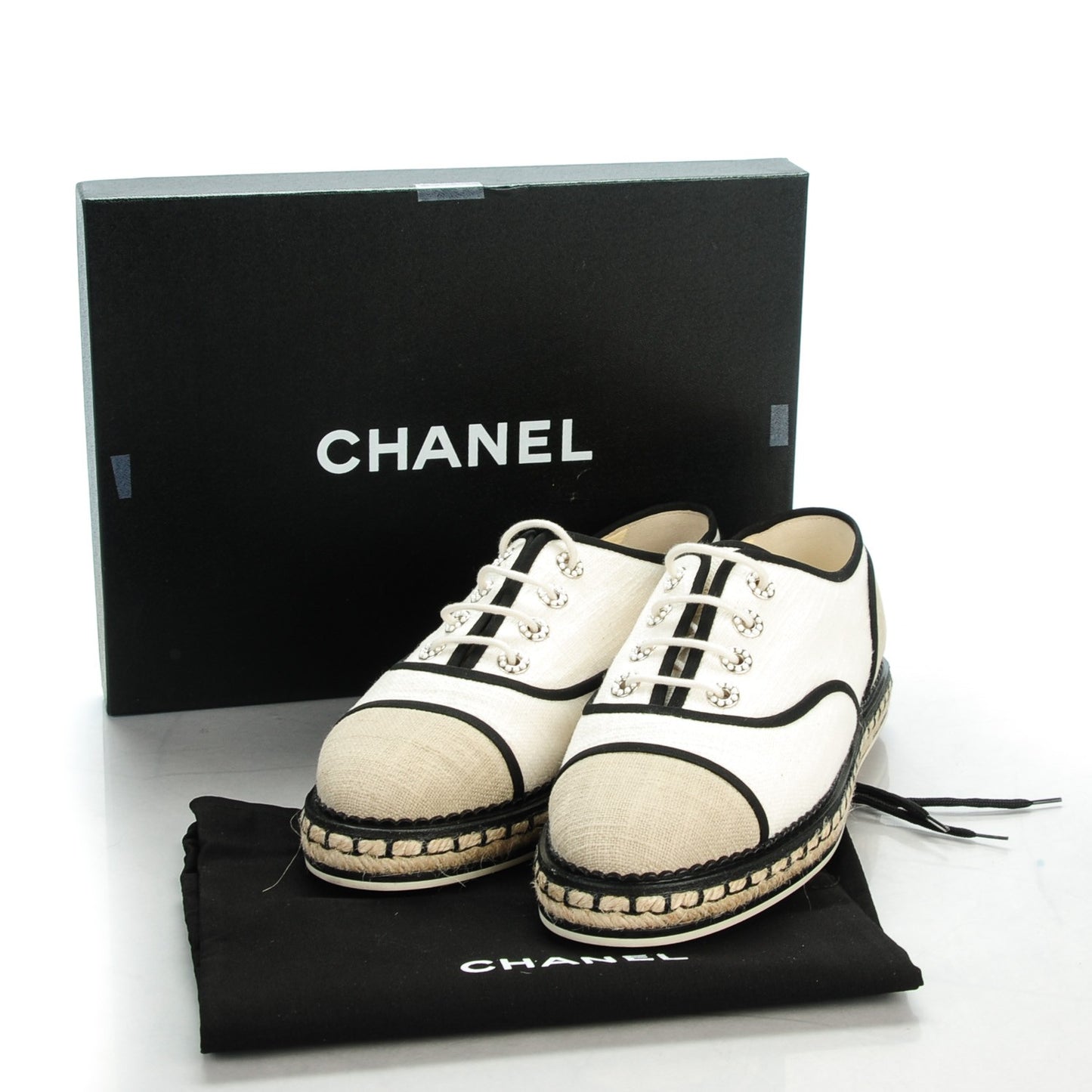 Cotton Lace Up Espadrilles 40.5 Light Beige