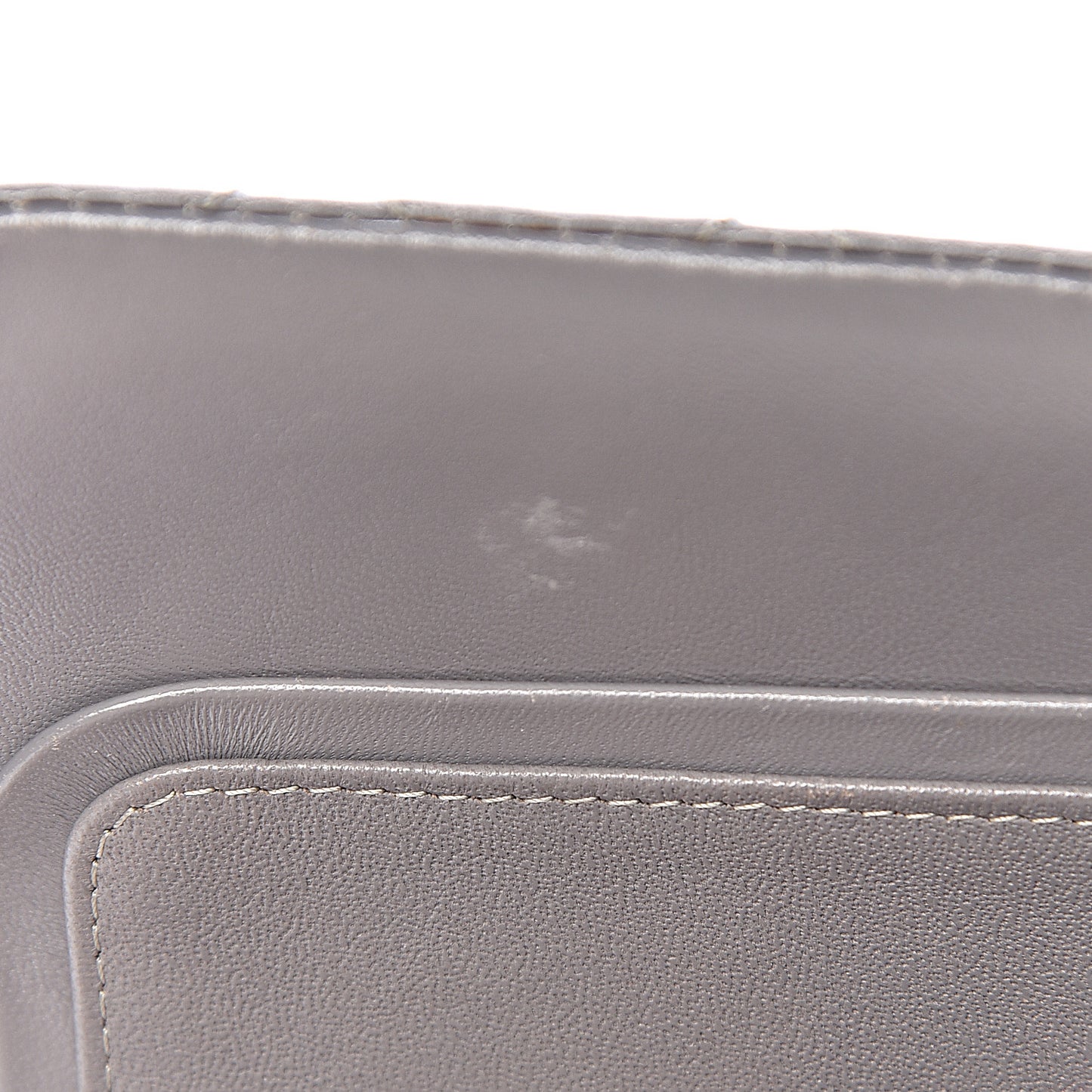 Lambskin Quilted Medium Double Flap Grey